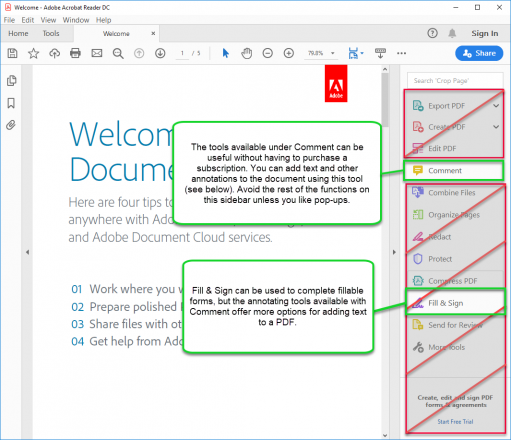 Add Comments With Adobe Acrobat Reader Dc